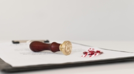 front-view-blurred-certificate-wax-seal